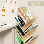 SHEEPAM 10 Tier Tree Book Shelf, Floor Standing Wood Bookshelf - Image 8