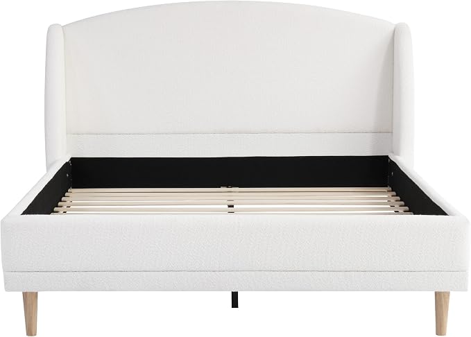 Christopher Knight Home Hazel Queen Size Bed Frame, Upholstered Platform Bed - Image 7
