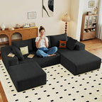 95" Cloud Sectional Couch U-Shaped Chaise by ODUWA