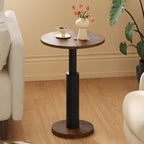 LAATOOREE Round Side Tables Set of 2, Pedestal Drink Table, Spacious Top - Image 4