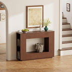 Walnut Console Table with Storage, 47.2" W Farmhouse Entryway Table, Long Sofa - Image 7