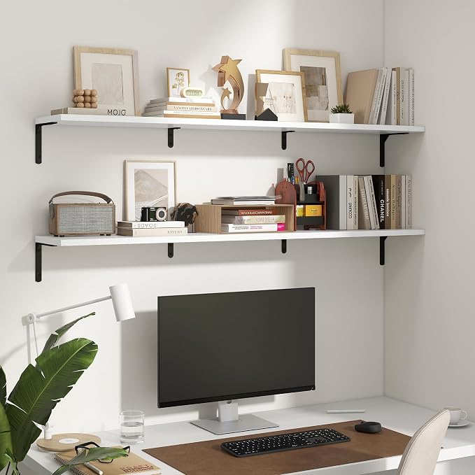 Fun Memories Deep Floating Shelves, 55W x 8D Floating Shelves Set of 2 - Image 6