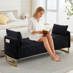 66" End of Bed Storage Bench King Size, Velvet Storage Benches - Image 7