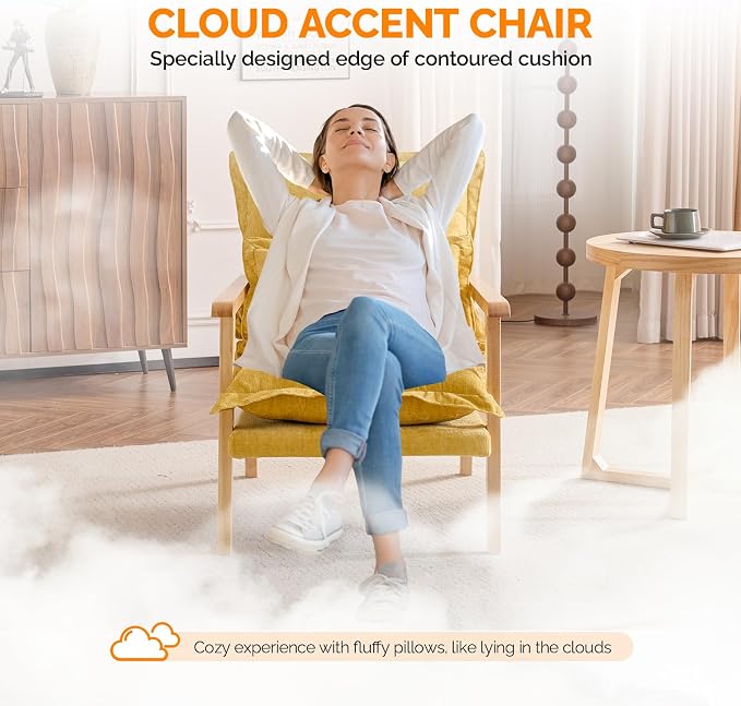 VINGLI Mid-Century Modern Cloud Accent Armchairs set of 2 - Image 4