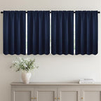 MIULEE 4 Panel Set Short Bedroom Blackout Curtains 54 Inch Long Navy Blue | by MIULEE