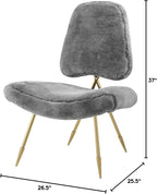 Modern Contemporary Urban Living Room Lounge Club Lobby Accent Chair, Metal - Image 3