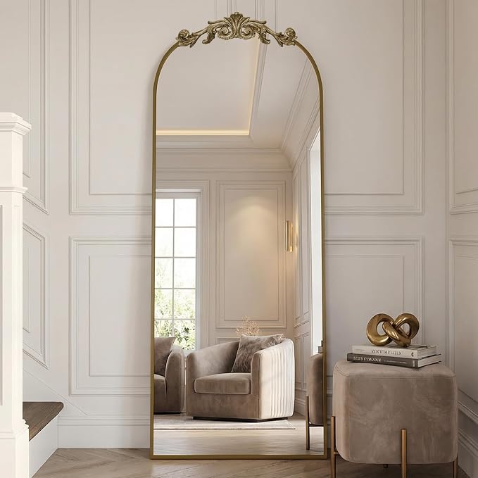 MISSDAY Vintage Baroque Full Length Mirror, Full Metal Frame Stand Up Retro by MISSDAY