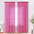 Sheer Curtains 84 Inches Long 2 Panels Set, Light Filtering Transparent by OVZME