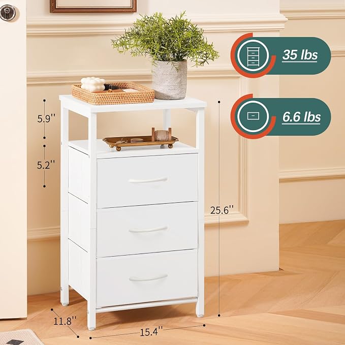Yoobure Night Stand with Charging Station, 16 Colors LED Nightstand with USB - Image 3