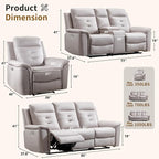ANJ 3-Piece Faux Leather Power Recliner Sofa Set - Image 2