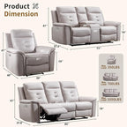 ANJ Oversized Power Reclining Loveseat Sofa Set of 2 - Image 2