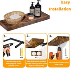 Rustic Brown Floating Shelves for Wall，24in Wall Mounted Display Ledge Shelves - Image 4