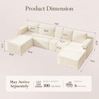 Vesgantti 159" Large Modular Sectional Sofa, U-Shaped Corduroy Cloud Couch - Image 2