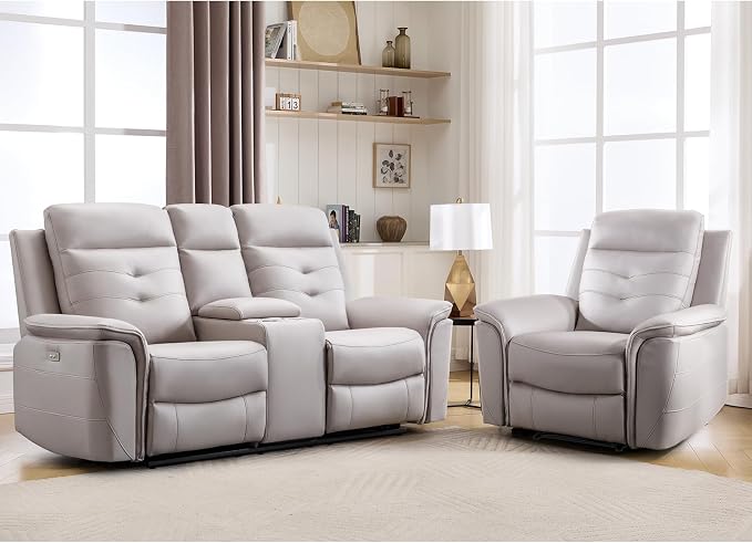 ANJ 2-Piece PU Leather Recliner Sofa Set by ANJ