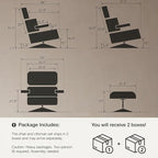 Top Grain Leather, Mid Century Chaise Lounge Chair and Ottoman, Reading Chair - Image 3