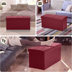 COSYLAND Ottoman Bench with Storage 30x15x15 inches White Ottoman - Image 4