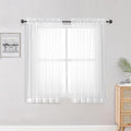 Sheer White Curtains 84 Inch Length 2 Panels Set by OWENIE