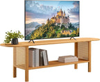 HollyHOME Bamboo TV Stand with Storage by HollyHOME