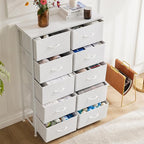 DUMOS Dresser for Bedroom, 10 Storage Drawers, Wide Fabric Closet Chests - Image 8