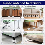 Bed Risers Heavy Duty, Adjustable Furniture Riser Blocks Lift 1.5, 4.3 inches - Image 5