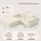 Vesgantti 80" Modular Sectional Sofa, Corduroy Cloud Couch - Image 2