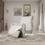 Easy-Going Reversible Couch Cover, Recliner 22 in, Ivory/Ivory | Machine - Image 2
