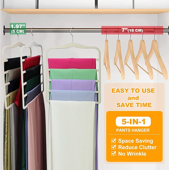 Closet Organizers and Storage, 5 Pack Velvet Pants-Hangers-Space-Saving - Image 6