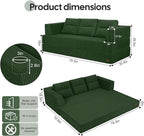 COMAX Futon Sofa Bed Queen, 4 in 1 Folding Boneless Sleeper Corduroy Couch - Image 3