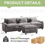 Oprisen 120" Modular Sectional Sofa, Comfy Cloud Couch Sectional Sofa - Image 2
