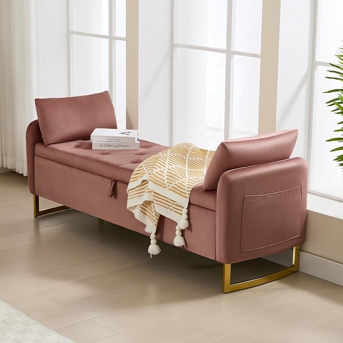 65" End of Bed Storage Bench, Modern Storage Benches - Image 8