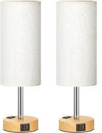 Fenmzee Small Touch Table Lamps Set of 2-3-Way Dimmable, USB A + C Charging - Image 2