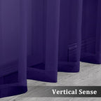 2 Pieces Sheer Curtains 96 Length Window Treatments, Voile Drapes Light Airy - Image 5