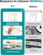SERWALL Double Adirondack Side Table Set of 4, End Table- White - Image 5