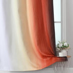 Burnt Orange and Greyish White Ombre Blackout Curtains 52Wx63L Inch Long | - Image 6