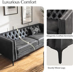 HULALA HOME 84" W Faux Leather Sofa Couch - Image 6