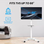 Mobile TV Cart for 23-60 Inch LCD LED OLED Flat Curved Screen TVs - Image 7