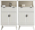 Fatmok Buffet Cabinet with Storage Set of 2, Wood Buffet Sideboard Console Table by Fatmok
