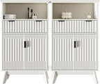 Fatmok Buffet Cabinet with Storage Set of 2, Wood Buffet Sideboard Console Table by Fatmok
