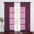 NICETOWN Voile Red Sheer Curtains 84 Inches Long, Grommet Airy & Lightweight by NICETOWN