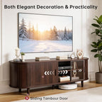 58" Mid Century Modern TV Stand, Wood TV Consoles - Image 4