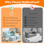 MeMoreCool Kids Sofa Couch, Glow in Dark Couch Sofa, Modular Convertible Kids - Image 8