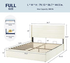 Allewie Full Size Lift Up Storage Bed, Chenille Fabric Upholstered, Modern - Image 2