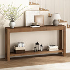 Solid Wood Console Table 63", Farmhouse Sofa Table - Image 6