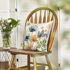 AVOIN colorlife Chinoiserie Poppy Flowers Throw Pillow Cover 18x18 Inch | Light - Image 3