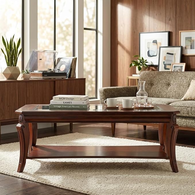 Rectangle Coffee Table for Living Room, Solid Wood Coffee Table - Image 6