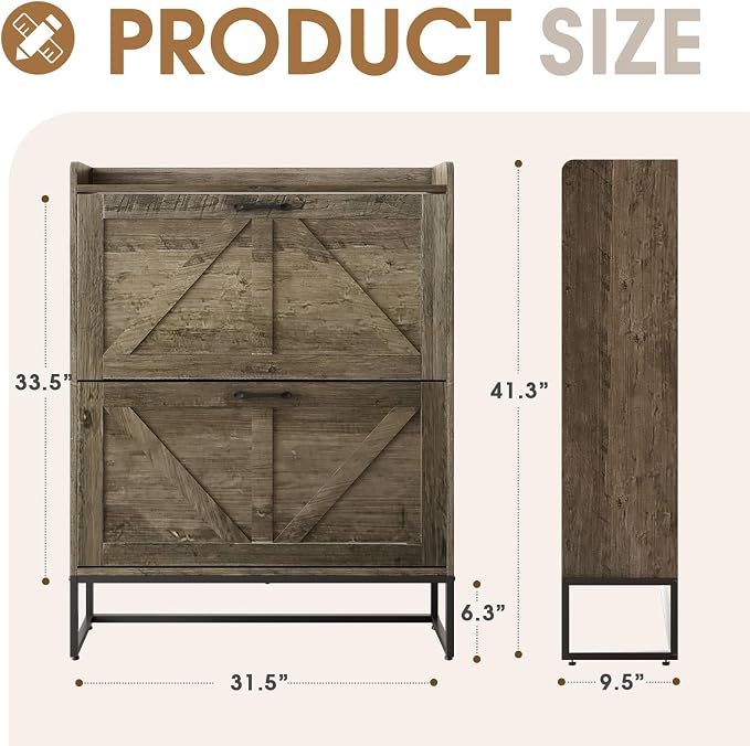 GRUSIGN Shoe Cabinet, Shoe Storage Cabinet - Image 2