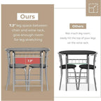 VINGLI 3 Piece Dining Set, Small Kitchen Table Set - Image 4
