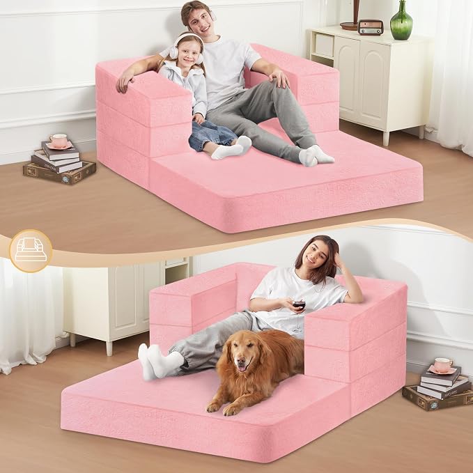 Futon Sofa Bed with Pillow, 3-in-1 Sleeper Sofa Bed with Removable Cover - Image 5