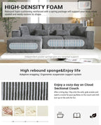 110” Modular Sectional Sofa, Cloud Sectional Couch - Image 4