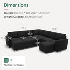 HONBAY Modular Sectional Sleeper Sofa - Image 2